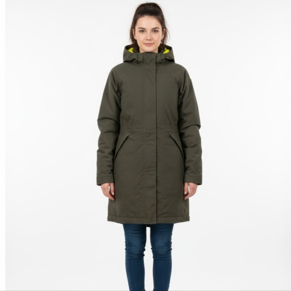 THE NORTH FACE Women's XS Down Fill Parka Waterproof Hoodedโ Army Green